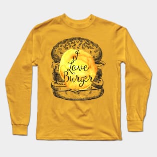 I Love Burger tshirt apparel Long Sleeve T-Shirt